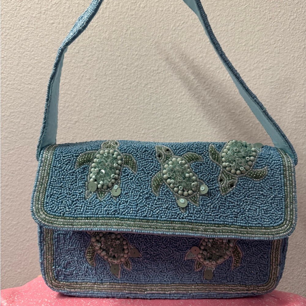 Sea Turtle Beaded Bag